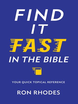 cover image of Find It Fast in the Bible